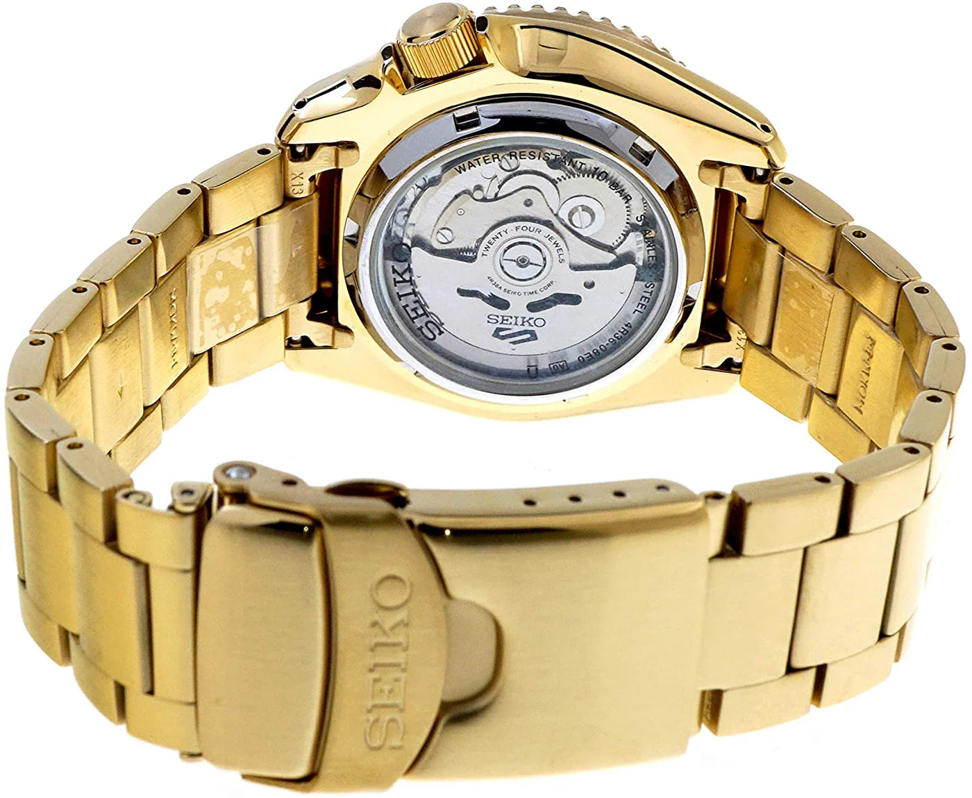 Seiko 5 Sports Auto Men's Gold Watch SRPE74K1