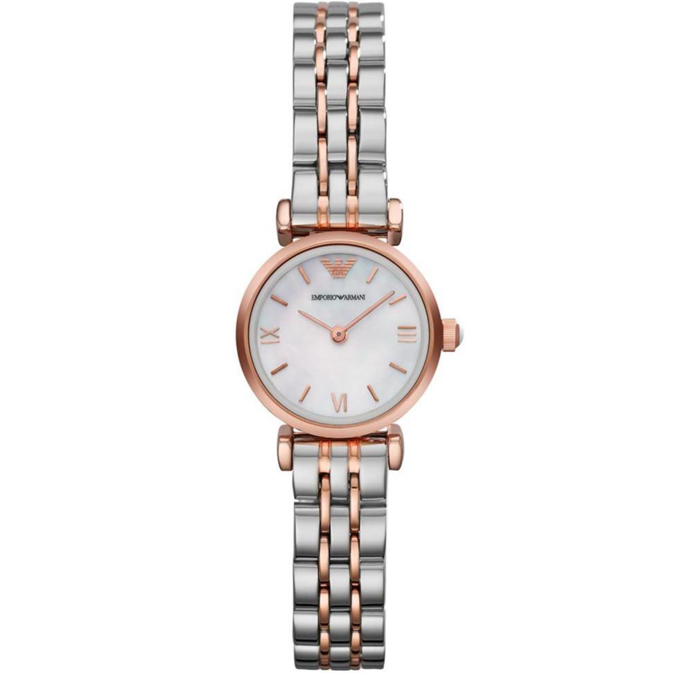 Ladies / Womens Rose Gold & Stainless Steel Emporio Armani Designer Watch AR1689