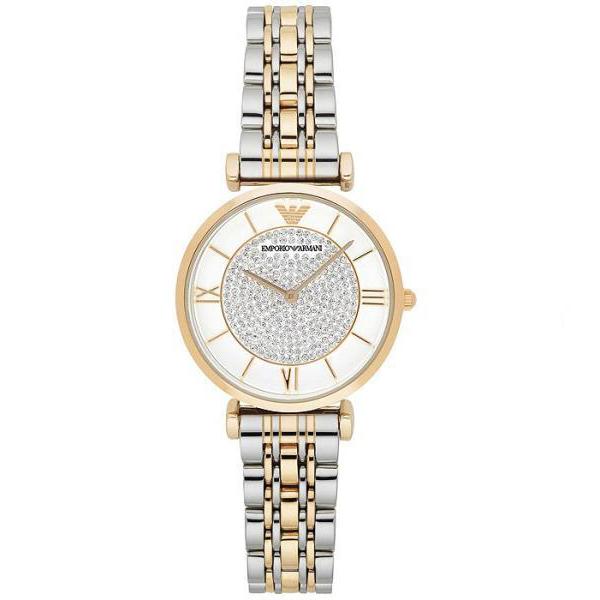 Ladies / Womens Gold & Silver Stainless Steel Emporio Armani Designer Watch AR8031