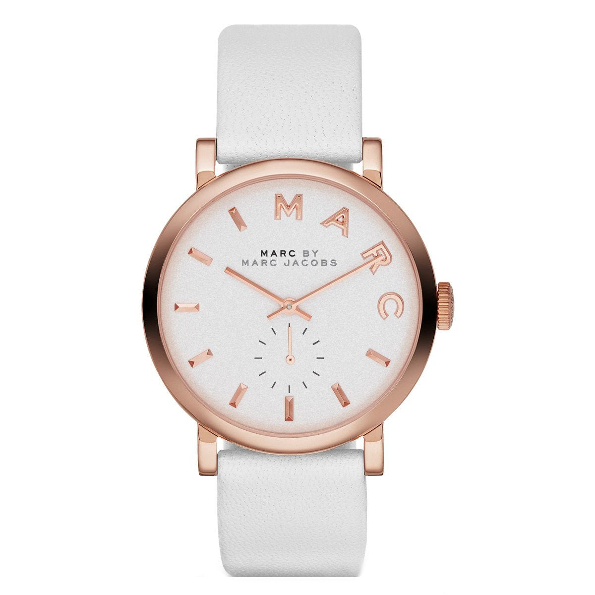 Ladies / Womens White Leather Strap Marc Jacobs Designer Watch MBM1283 ...