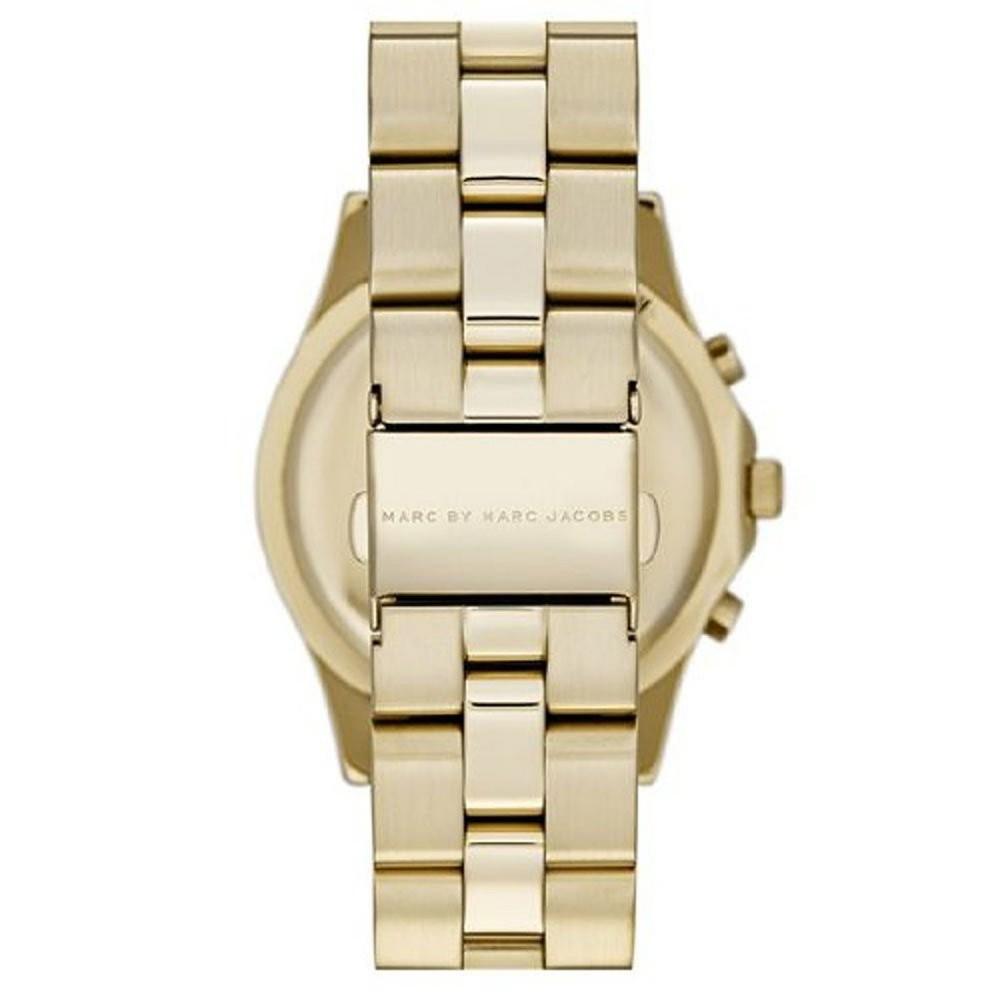 Ladies / Womens Blade Gold Stainless Steel Chronograph Marc Jacobs Designer Watch MBM3101