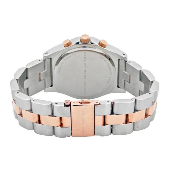 Ladies / Womens Marci Mirror Silver Rose Gold Stainless Steel Marc Jacobs Designer Watch MBM3170