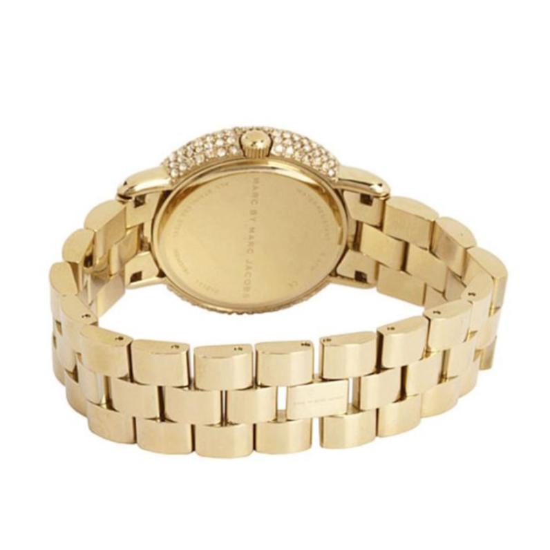 Ladies / Womens Marci Crystal Gold Stainless Steel Marc Jacobs Designer Watch MBM3191