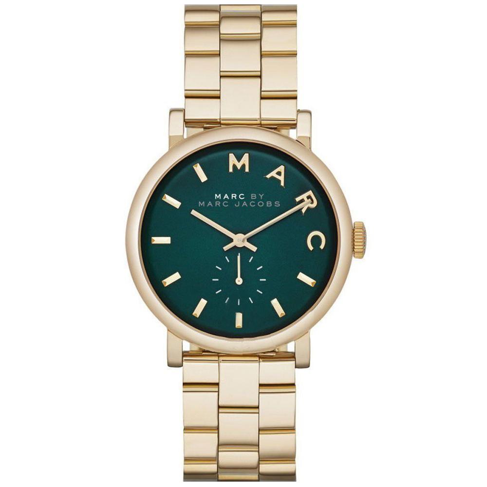 Ladies / Womens Baker Gold Green Dial Stainless Steel Marc Jacobs Designer Watch MBM3245