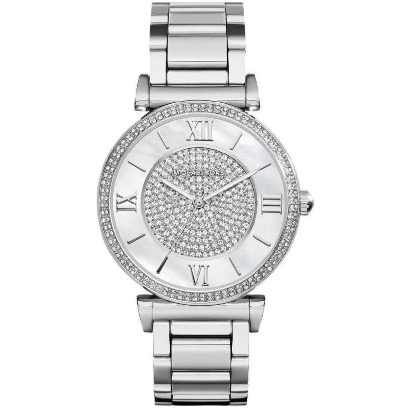 Ladies / Womens Catlin Bracelet Silver Stainless Steel Michael Kors Designer Watch MK3355