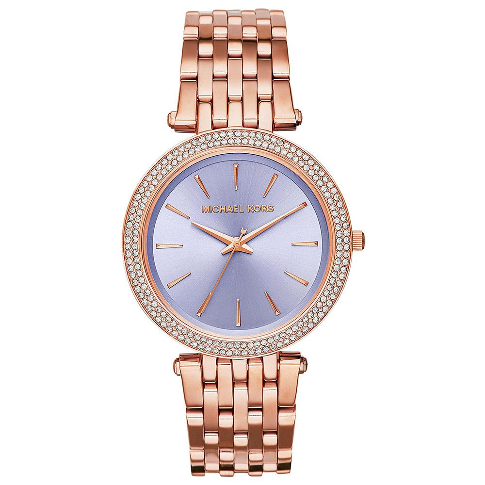 Ladies / Womens Darci Purple Two Tone Rose Gold Stainless Steel Michael Kors Designer Watch MK3400