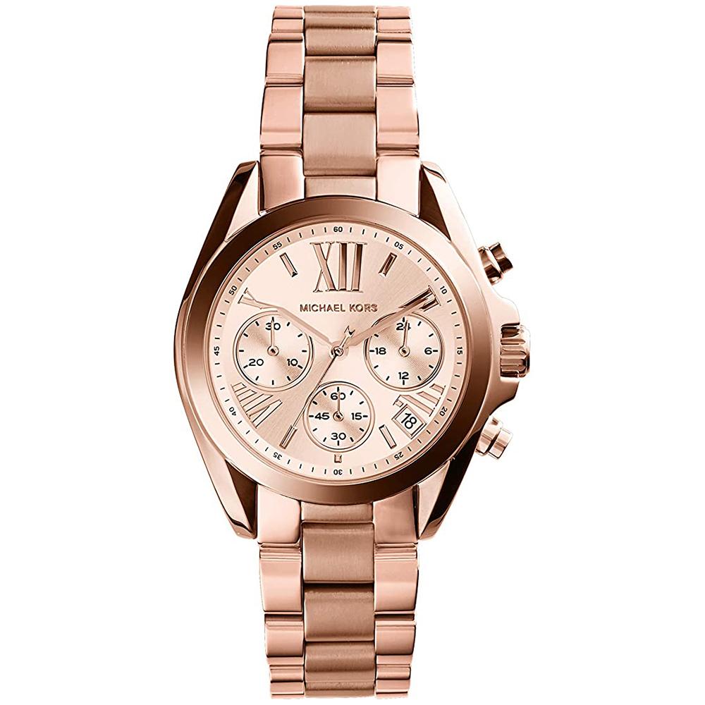 Ladies / Womens Bradshaw Mini Rose Gold Chronograph Michael Kors Designer Watch MK5799