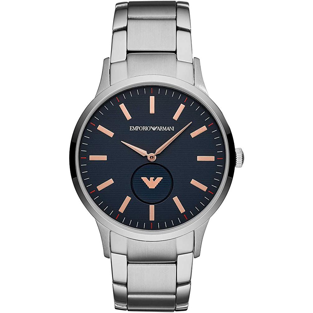 Mens / Gents Renato Blue Dial Steel Emporio Armani Designer Watch AR11137