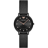 Ladies Black Stainless Steel Mesh Emporio Armani Watch AR11252