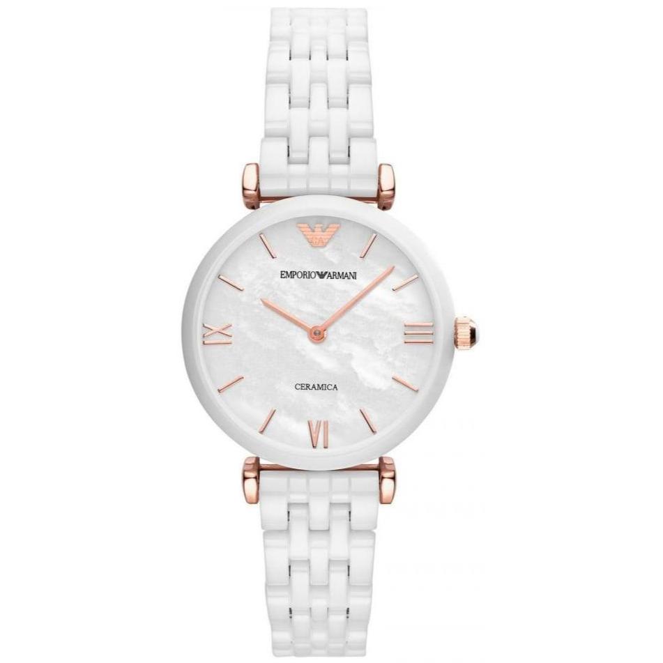 Ladies / Womens White Ceramic Bracelet Emporio Armani Designer Watch AR1486