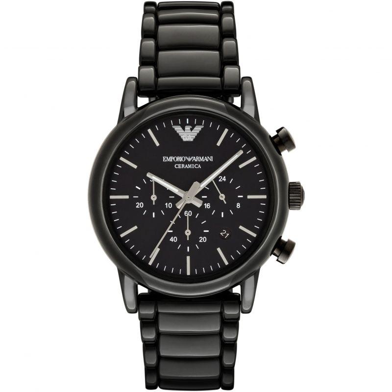 Mens Black Ceramic Chronograph Emporio Armani Watch AR1507