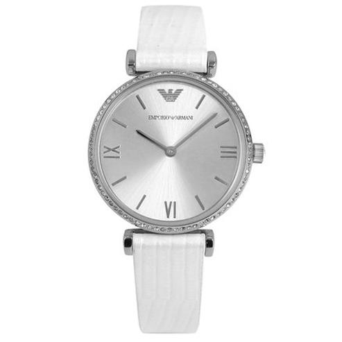 Ladies / Womens White Leather Emporio Armani Designer Watch AR1680