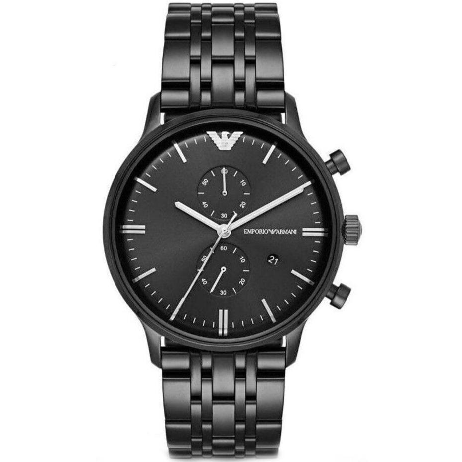 Mens / Gents Black Stainless Steel Chronograph Emporio Armani Designer Watch AR1934