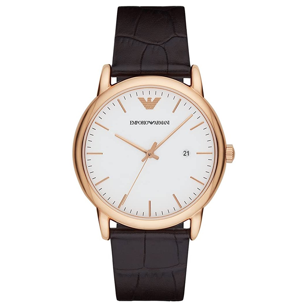 Mens / Gents Luigi Brown Leather Emporio Armani Designer Watch AR2502