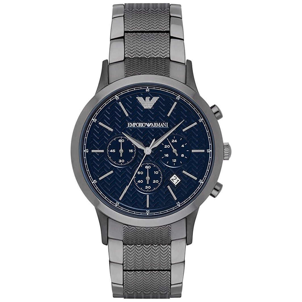 Mens / Gents Gunmetal Grey Stainless Steel Chronograph Emporio Armani Designer Watch AR2505