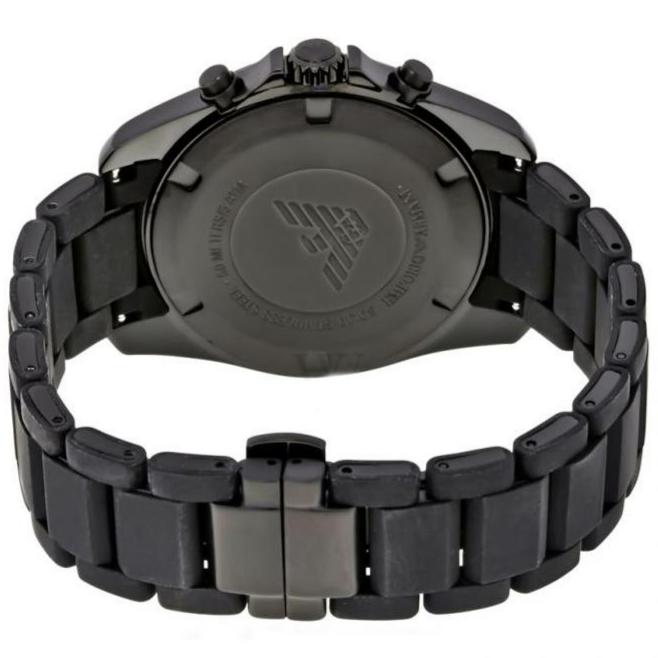 Mens / Gents Black Rubber Chronograph Strap Emporio Armani Designer Watch AR6121