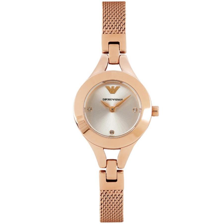 Ladies / Womens Rose Gold Stainless Steel Bracelet Emporio Armani Designer Watch AR7362