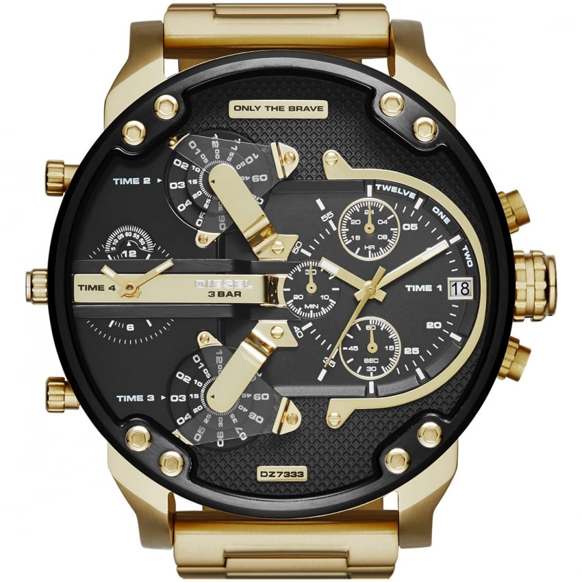 Mens / Gents Daddy 2.0 Gold Chronograph Diesel Designer Watch DZ7333