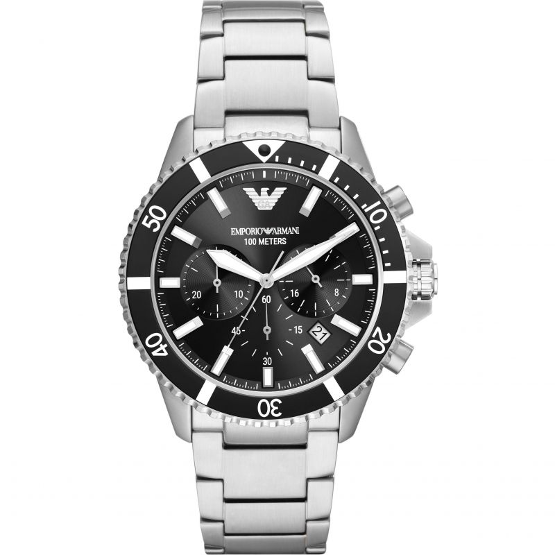 Emporio Armani Men's Diver Watch Chronograph Steel AR11360 