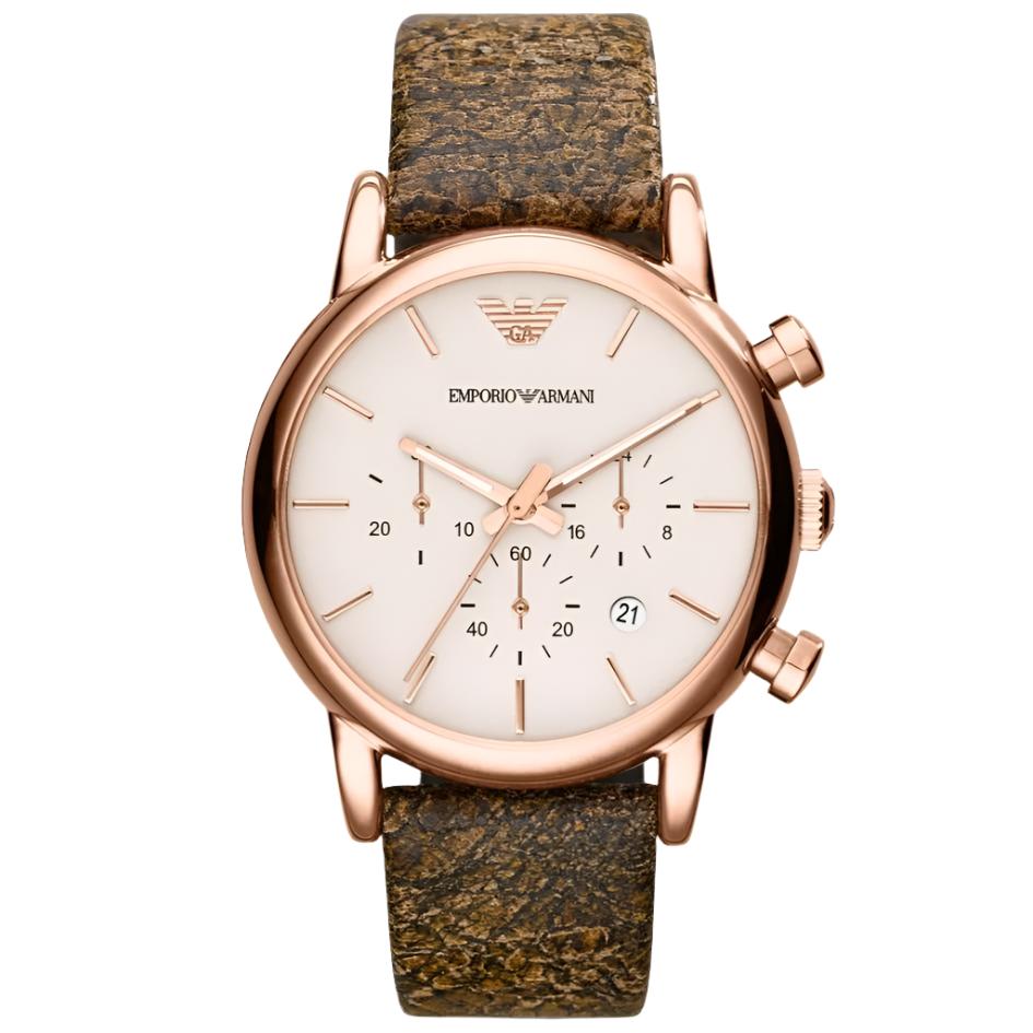 Emporio Armani Men's Luigi Chronograph Watch Rose Gold PVD AR1809 