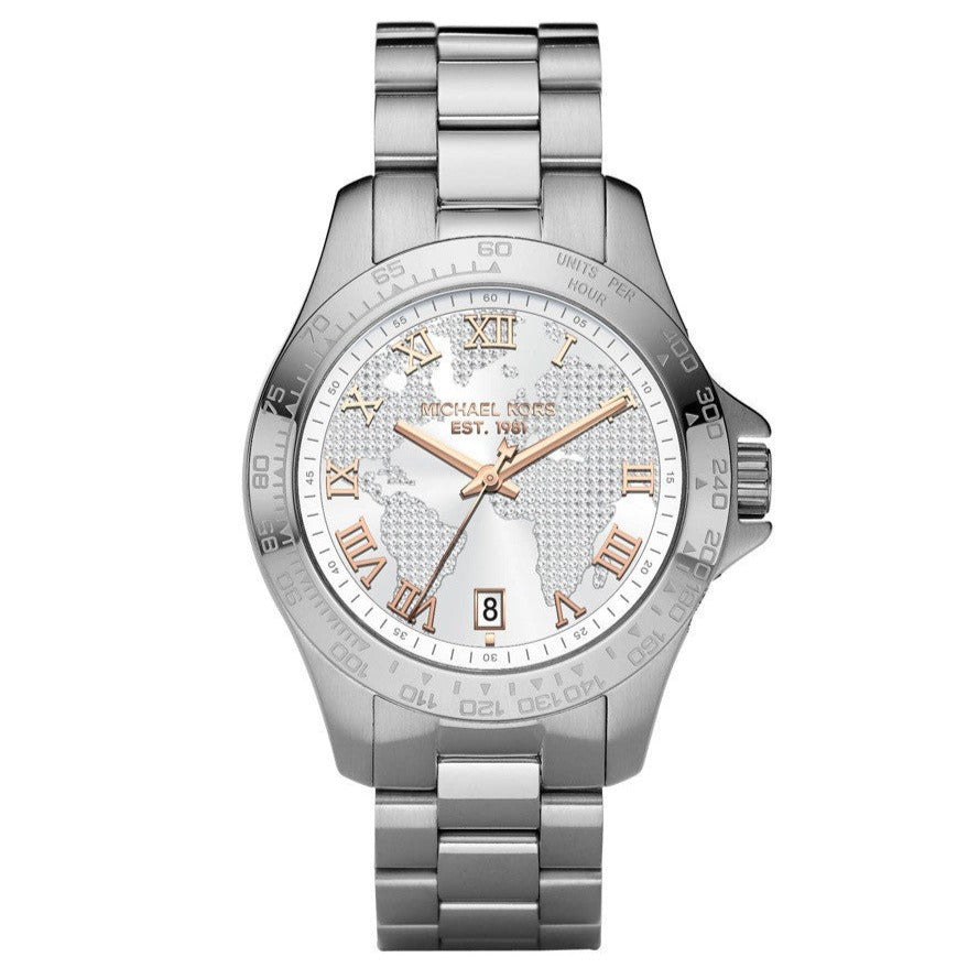 Michael Kors Ladies Watch Layton Silver Pave Dial MK5958