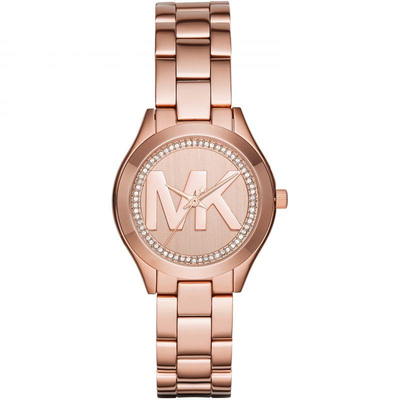 Michael Kors Ladies Watch Mini Slim Runway Rose Gold MK3549